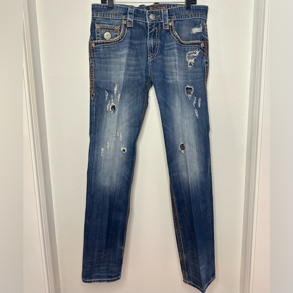 Rock Revival Men’s Tyson Straight Ripped Jeans 33 x 33